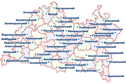 Карта районов Татарстана
